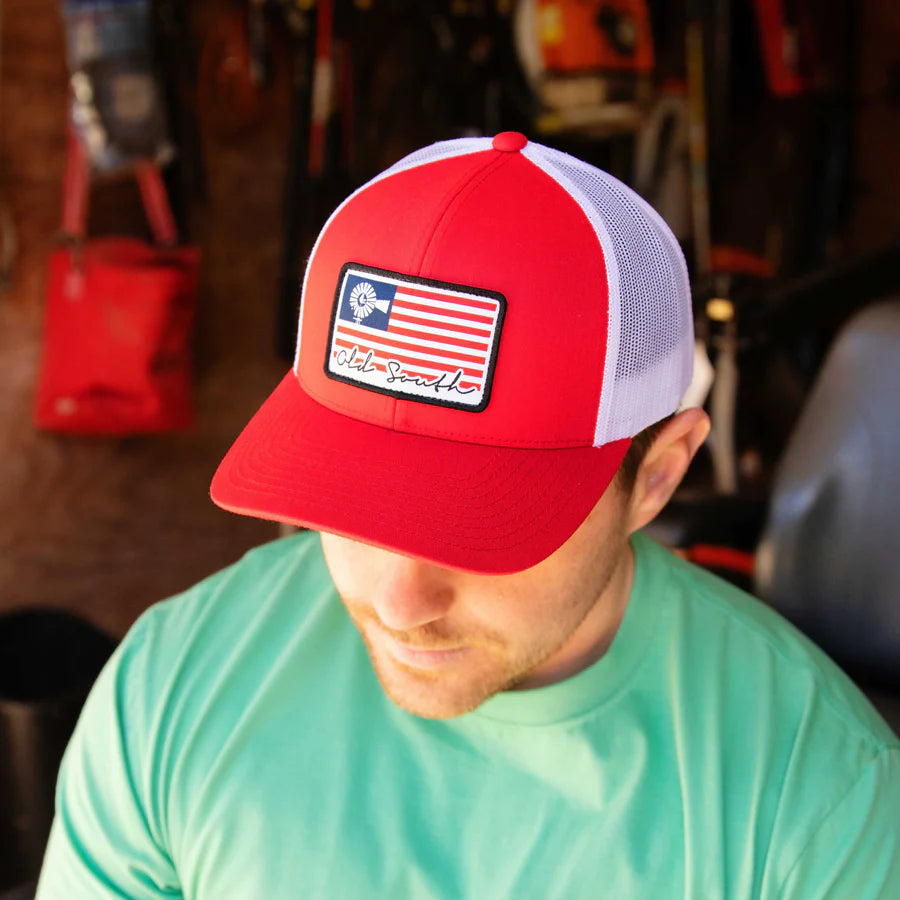 USA Patch- Trucker Hat- Red/White