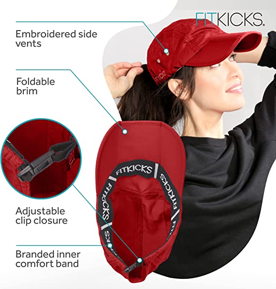 FITKICKS Folding Cap- Red – Harrison Outfitters