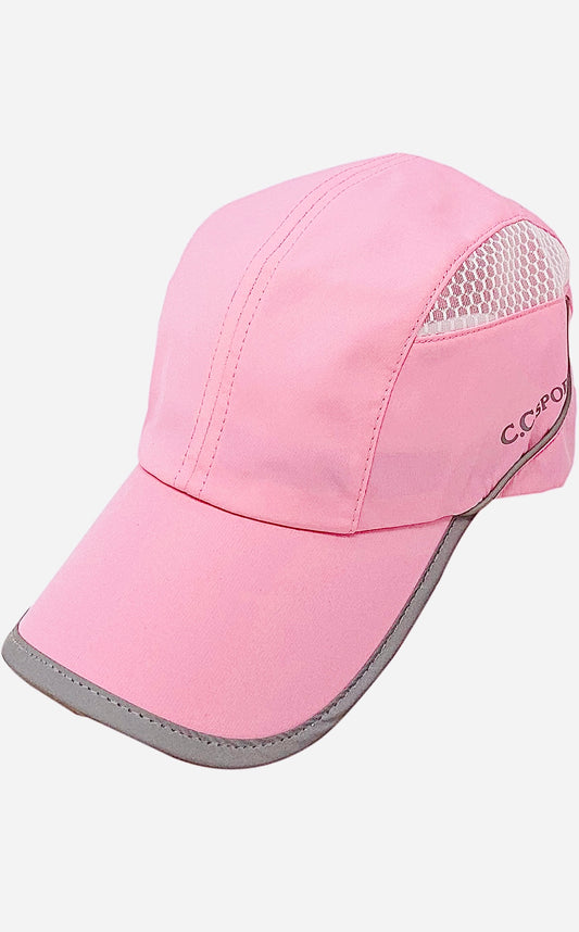Reflective Mesh Sport High Pony Ballcap- Pink