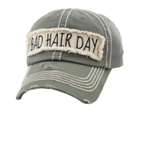 Bad Hair Day- Vintage Gray Ballcap